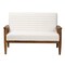 Baxton Studio Stratton Mid-Century Modern Cream Boucle Fabric and Walnut Brown Finished Wood Loveseat 228-12961-ZORO - alternate 5